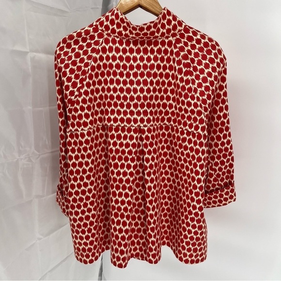 3 Sisters Womens NEW Jacket Size XXL Patterned 5 Buttons Pockets Red Cream - Picture 7 of 9